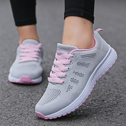 Fashion Breathable Walking Mesh Flat Shoes