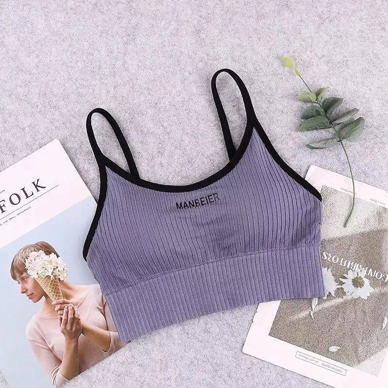 Gym Sexy Crop Top Bra Women Cotton Underwear Soft Comfort