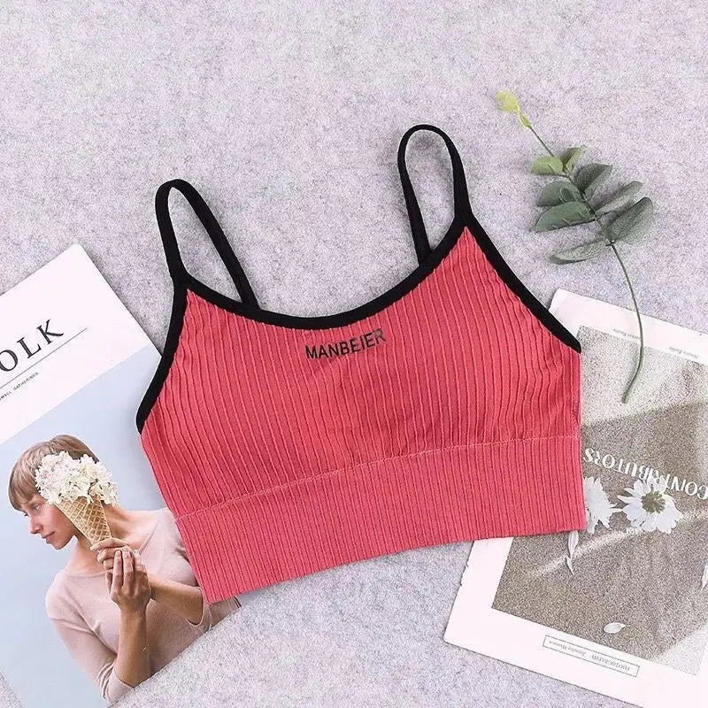 Gym Sexy Crop Top Bra Women Cotton Underwear Soft Comfort