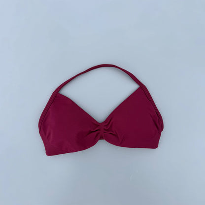 Strappy Bra Gym Top Women High Support Thin Strap Seamless Halter Sports Bras Scrunch Workout Yoga Underwear With Pads