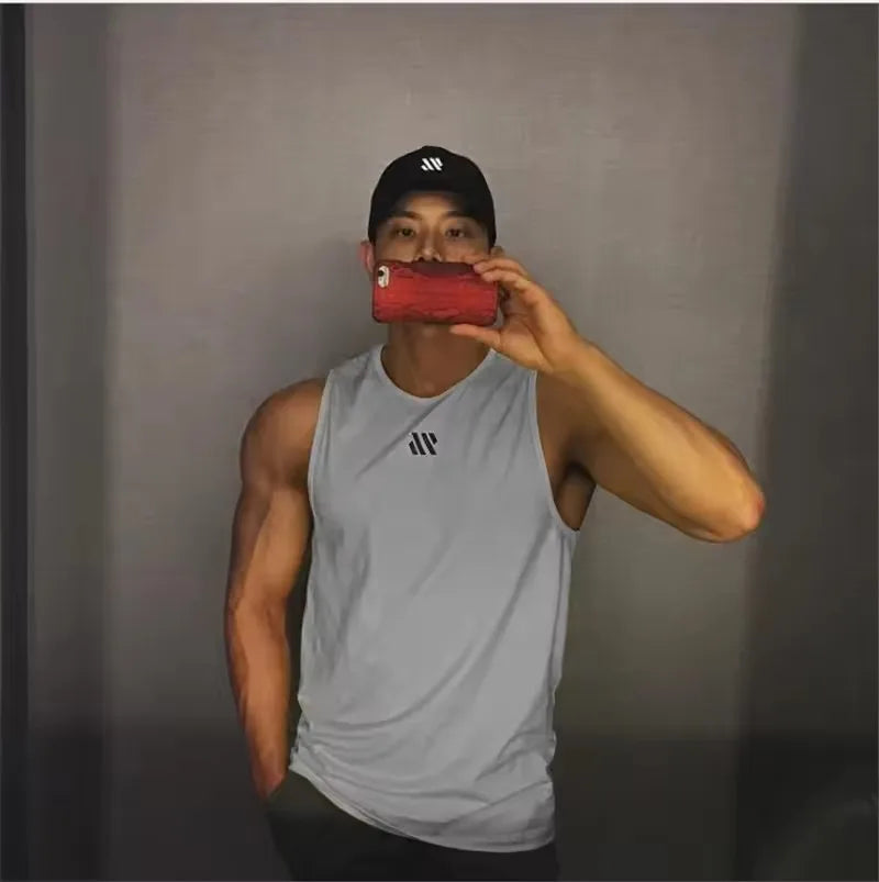 Mannen Bodybuilding Tank Tops Gym Workout Fitness Mouwloos Shirt Running Kleding Stringer Singlet Zomer Toevallige Vest