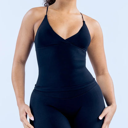 Seamless Cross Sports Vest Gym Yoga Tops with Padded  Sexy Backless