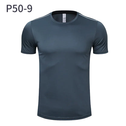 Men Women Quick Dry Short Sleeve Sport T Shirt Gym Jerseys