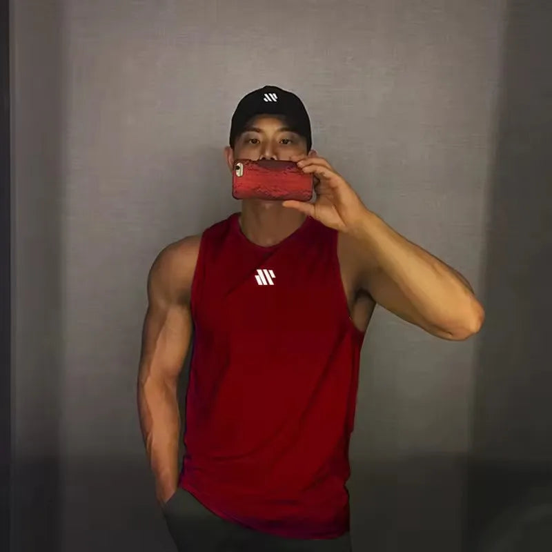 Mannen Bodybuilding Tank Tops Gym Workout Fitness Mouwloos Shirt Running Kleding Stringer Singlet Zomer Toevallige Vest