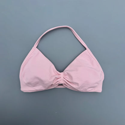 Strappy Bra Gym Top Women High Support Thin Strap Seamless Halter Sports Bras Scrunch Workout Yoga Underwear With Pads