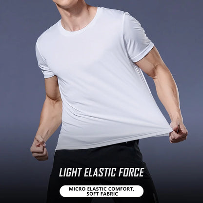 Short Sleeve Gym Running Moisture Wicking Round Neck T-Shirt