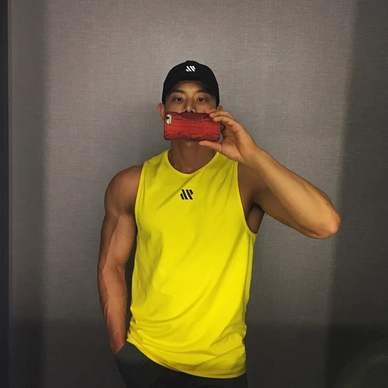 Mannen Bodybuilding Tank Tops Gym Workout Fitness Mouwloos Shirt Running Kleding Stringer Singlet Zomer Toevallige Vest