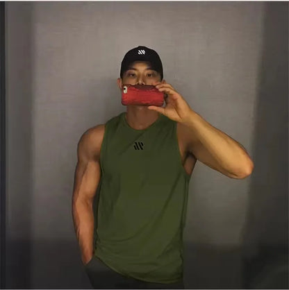 Mannen Bodybuilding Tank Tops Gym Workout Fitness Mouwloos Shirt Running Kleding Stringer Singlet Zomer Toevallige Vest