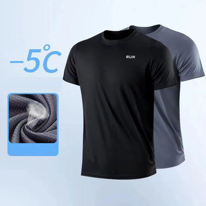 Short Sleeve Gym Running Moisture Wicking Round Neck T-Shirt