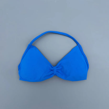 Strappy Bra Gym Top Women High Support Thin Strap Seamless Halter Sports Bras Scrunch Workout Yoga Underwear With Pads