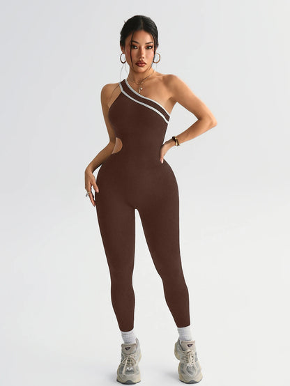 Tummy Control Butt-Lifting Gym Clothes Sleek Sportswear Striped Athletic Outfit