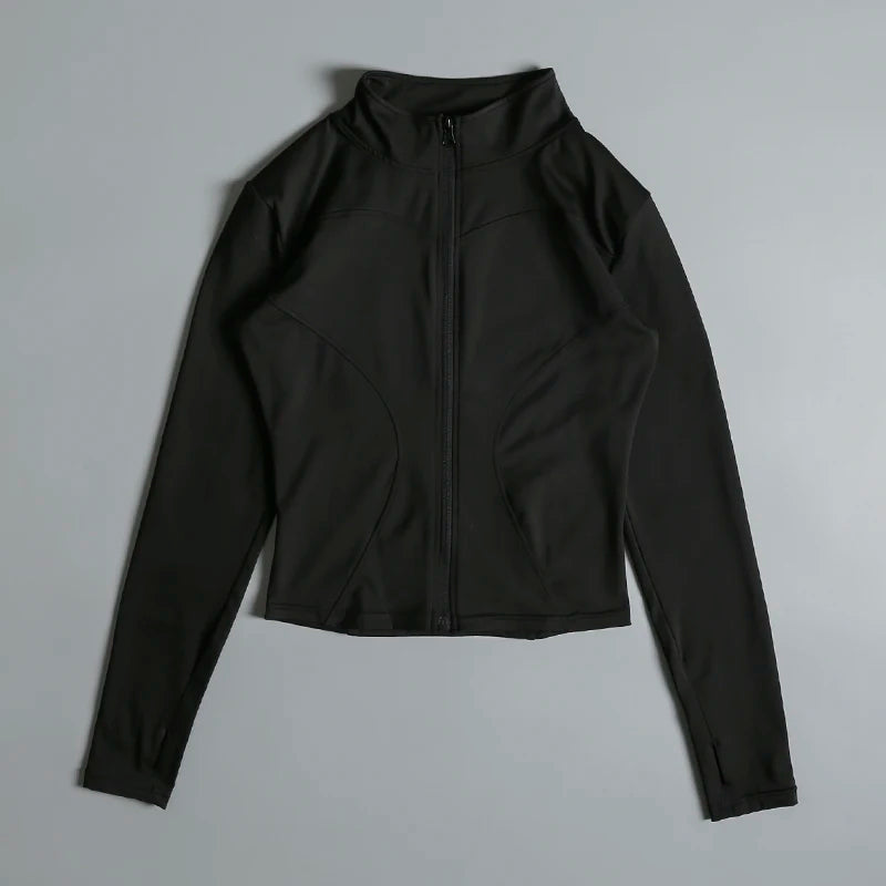 Women Zip Fitness Yoga Shirt Long Sleeve Sports Jacket