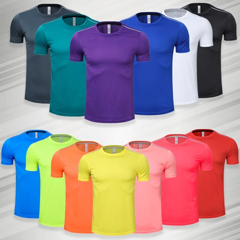 Men Women Quick Dry Short Sleeve Sport T Shirt Gym Jerseys