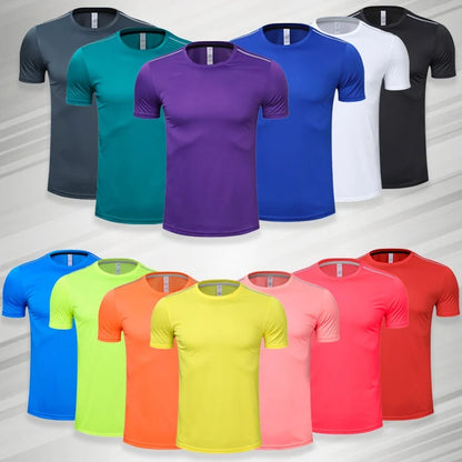 Men Women Quick Dry Short Sleeve Sport T Shirt Gym Jerseys
