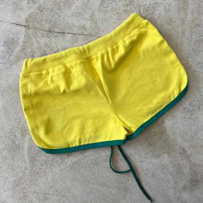Summer Brasil Flag Print Contrast Piping Drawstring Waist Dolphin Shorts Daily Streetwear Slim Y2K  Trendy New Women's Shorts
