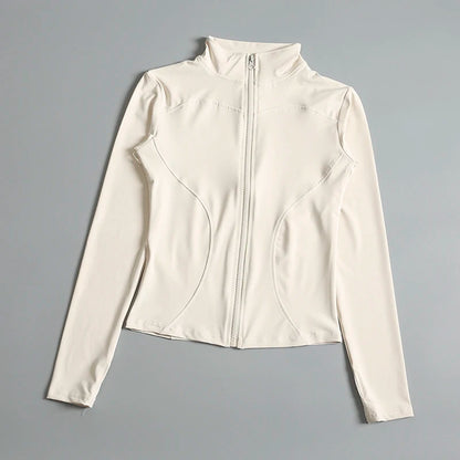 Women Zip Fitness Yoga Shirt Long Sleeve Sports Jacket