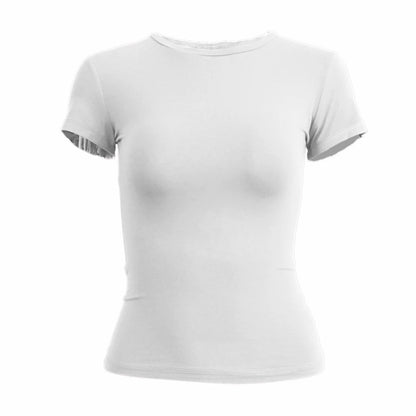 Short Sleeve T-shirt Slim Fit Tops Female O-Neck Knitted Sheath