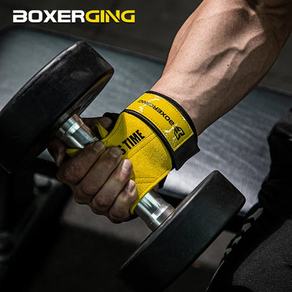 Cowhide Gym Gloves Grips Anti-Skid Weight Power Belt Lifting Pads