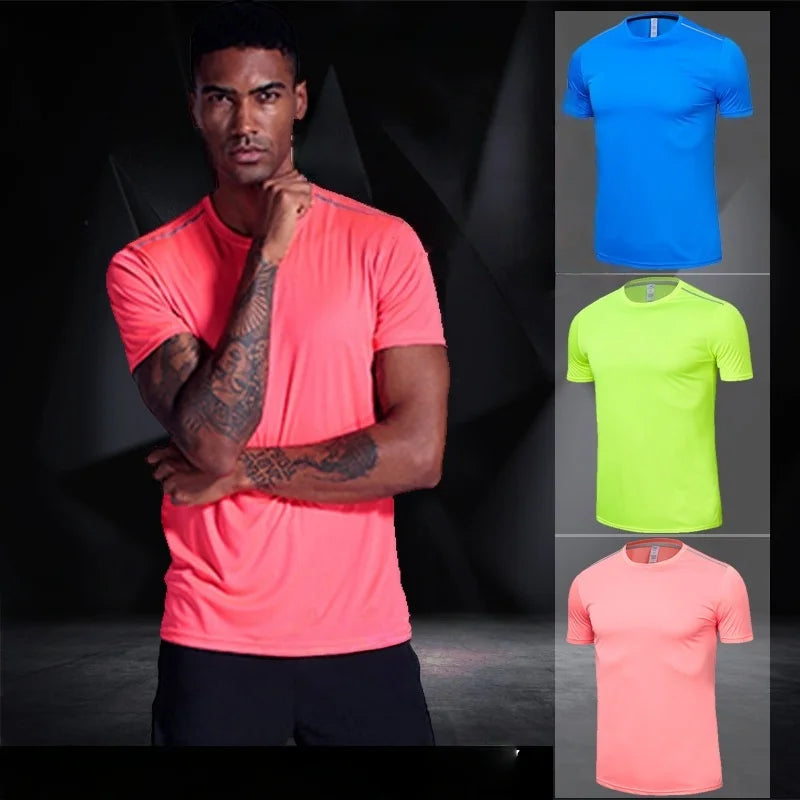 Men Women Quick Dry Short Sleeve Sport T Shirt Gym Jerseys