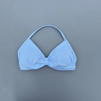 Strappy Bra Gym Top Women High Support Thin Strap Seamless Halter Sports Bras Scrunch Workout Yoga Underwear With Pads