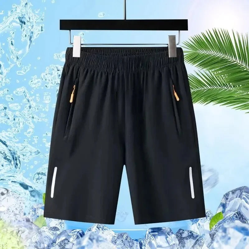 Men Shorts Ice Silk Running Gym Sport Shorts