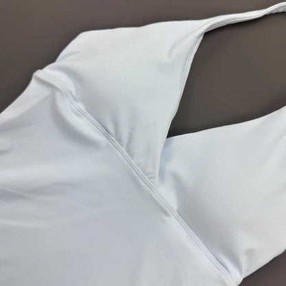 Top Deep V Neck Padded Sleeveless Workout Crop Tank Fitness Yoga Camisole Activewear