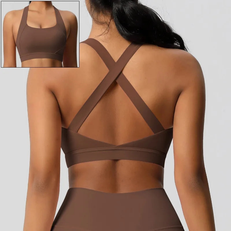 Cloud Hide Front Zipper Sports Bra Women Underwear Push Up Yoga Crop Top Bras Solid Athletic Vest Gym Fitness Shirt Sportswear