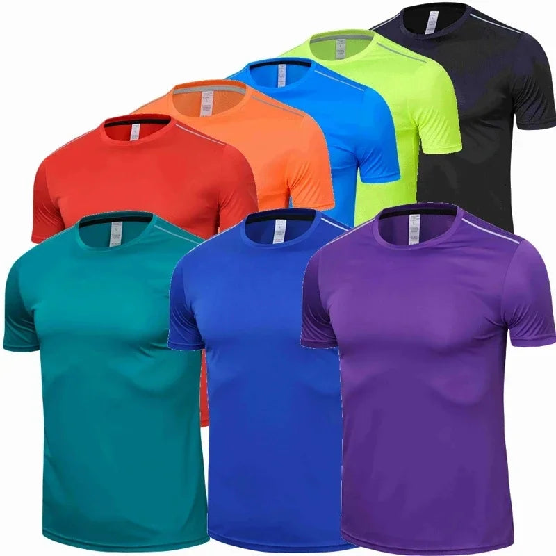 Men Women Quick Dry Short Sleeve Sport T Shirt Gym Jerseys