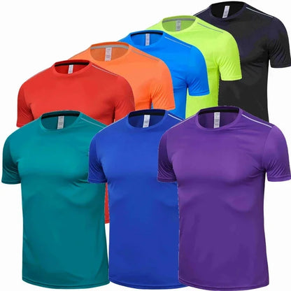 Men Women Quick Dry Short Sleeve Sport T Shirt Gym Jerseys