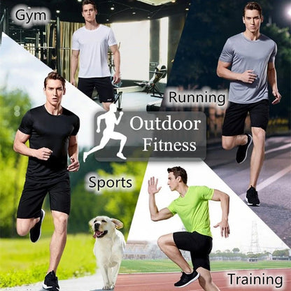 Short Sleeve Gym Running Moisture Wicking Round Neck T-Shirt