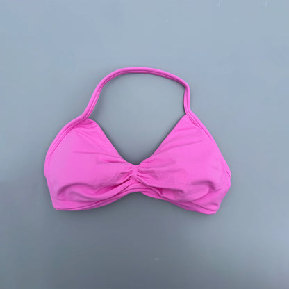 Strappy Bra Gym Top Women High Support Thin Strap Seamless Halter Sports Bras Scrunch Workout Yoga Underwear With Pads