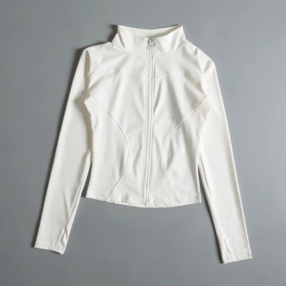 Women Zip Fitness Yoga Shirt Long Sleeve Sports Jacket