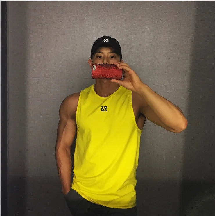 Mannen Bodybuilding Tank Tops Gym Workout Fitness Mouwloos Shirt Running Kleding Stringer Singlet Zomer Toevallige Vest
