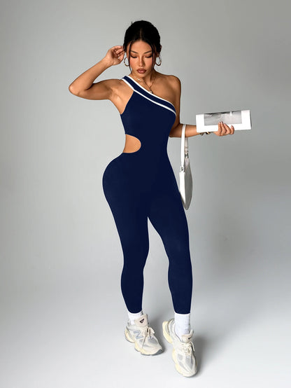 Tummy Control Butt-Lifting Gym Clothes Sleek Sportswear Striped Athletic Outfit