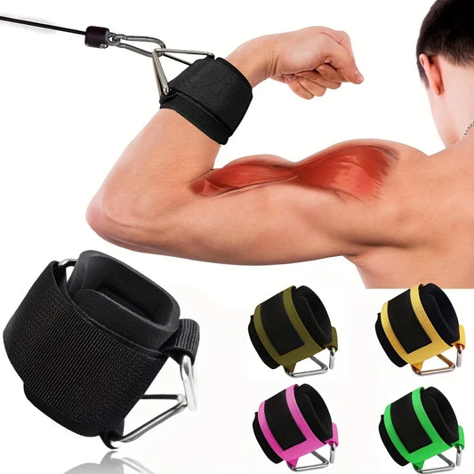 1 Pc Wrist Cuffs for Cable Machine, Adjustable Neoprene Padding, One Size Fit All, Fitness Wrist Straps for Men Women