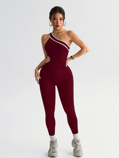 Tummy Control Butt-Lifting Gym Clothes Sleek Sportswear Striped Athletic Outfit