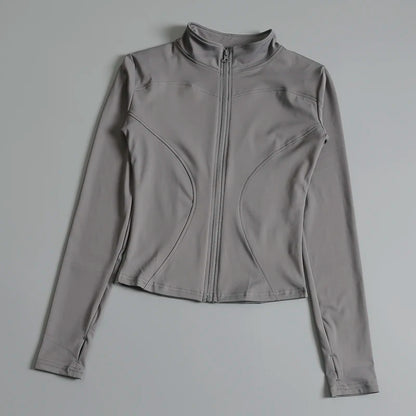 Women Zip Fitness Yoga Shirt Long Sleeve Sports Jacket
